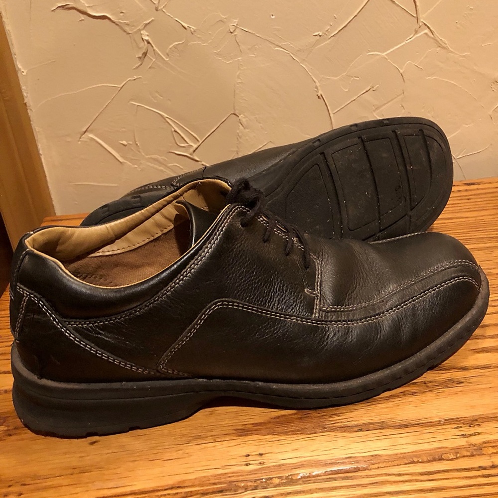 Black Leather Docker Dress Shoes